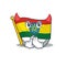 Cartoon character of flag ethiopia on a Devil gesture design