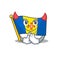 Cartoon character of flag madeira on a Devil gesture design