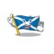 Cartoon character of flag scotland Scroll speaking with phone