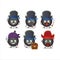 Cartoon character of frying pan with various pirates emoticons