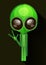 Cartoon Character Funny Alien Isolated on Grey Gradient Background.