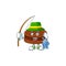 Cartoon character of funny Fishing chocolate alfajor