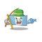 Cartoon character of funny Fishing flag bolivia design