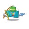 Cartoon character of funny Fishing flag kazakhstan design