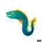 Cartoon character funny moray eel