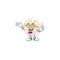 Cartoon character of Geek chinese white flower design