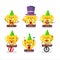 Cartoon character of gold trophy with various circus shows