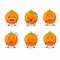 Cartoon character of halloween orange candy with sleepy expression