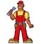 Cartoon character Handy Man mechanic illustration plumber painter