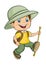 Cartoon character of the happy walking boy.