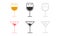 Cartoon character icon drinking glass vector