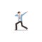 Cartoon character illustration of celebration pose and gesture. Happy young business man dabbing. Flat design isolated on white