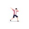 Cartoon character illustration of celebration pose and gesture. Happy young man dabbing. Flat design isolated on white
