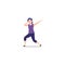 Cartoon character illustration of celebration pose and gesture. Happy young woman dabbing. Flat design isolated on white