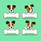 Cartoon character jack russell terrier dog with big bones