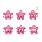 Cartoon character of jelly sweets candy star pink with what expression