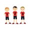 Cartoon Character Kids Football Boy Set. Vector