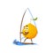 Cartoon character lemon citrus surf, water surfer