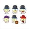 Cartoon character of mashed potatoes with various pirates emoticons