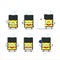 Cartoon character of medium battery with various chef emoticons