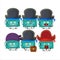 Cartoon character of mini lugage with various pirates emoticons
