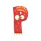 Cartoon character monster letter P