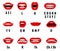 Cartoon character mouth and lips sync for sound pronunciation. Vector set animation frames