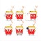 Cartoon character of noodles box with various chef emoticons