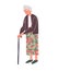 Cartoon character of old women. Full length portrait of grandmother