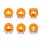 Cartoon character of orange cream donut with smile expression