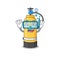 Cartoon character of oxygen cylinder wearing Diving glasses