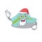 Cartoon character of pancreas Santa having cute ok finger