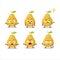 Cartoon character of pomelo with what expression