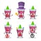 Cartoon character of purple juice with various circus shows