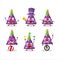 Cartoon character of purple party hat with various circus shows