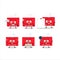 Cartoon character of red christmas envelopes with various chef emoticons