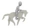 Cartoon character riding paper horse