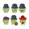 Cartoon character of romain letuce with various pirates emoticons