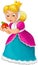 Cartoon character - royal princess cheerful standing and smiling isolated illustration for children