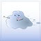 Cartoon character running in rush. Cute Cloud in glasses illustration.