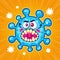 Cartoon Character of Scary Virus Coloring Vector