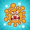 Cartoon Character of Scary Virus Coloring Vector