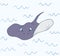 Cartoon character sea Devil fish, ray. animal