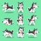 Cartoon character Siberian husky dog poses