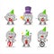 Cartoon character of silver medals ribbon with various circus shows