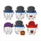 Cartoon character of silver plastic tray with various pirates emoticons