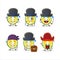 Cartoon character of slice of durian with various pirates emoticons