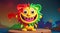 Cartoon Character Smile Face Colourful Fantasy Art, World Smile Day Concept, AI Generative