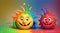 Cartoon Character Smile Face Colourful Fantasy Art, World Smile Day Concept, AI Generative