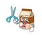 Cartoon character of Sporty Barber hazelnut milk design style